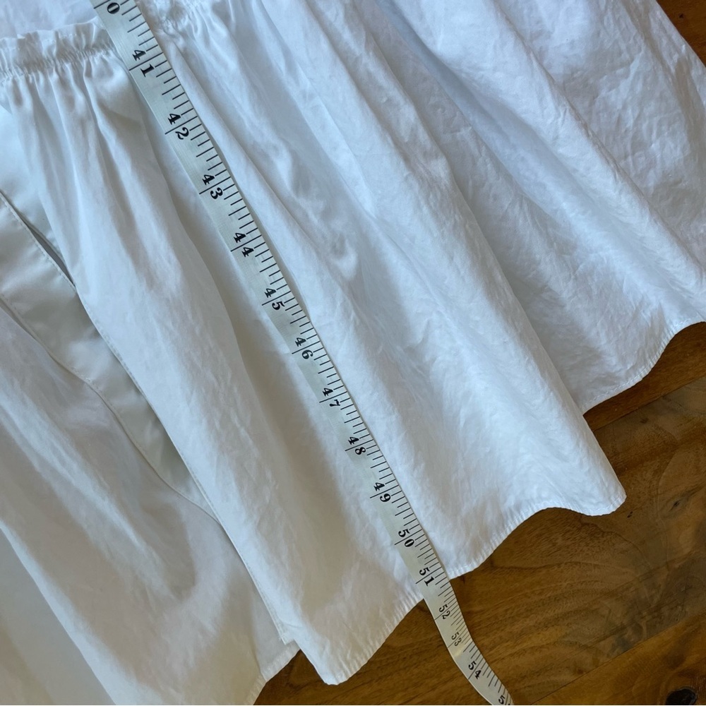 J. Crew White Ruffle Sleeve Amelia Maxi Shirt Dress in Cotton Poplin Size S - Picture 12 of 15
